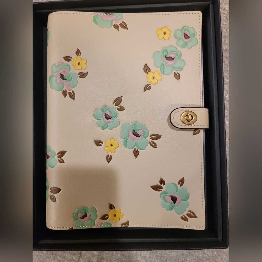 Coach Notebook with Floral Print